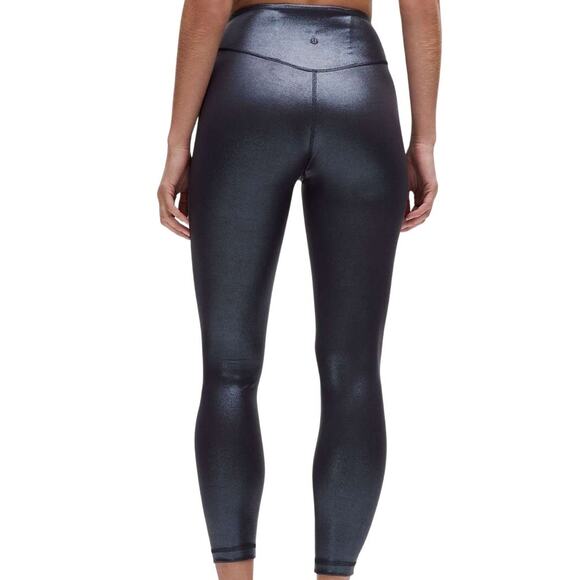 Lululemon Wunder Under SmoothCover Tight 25" Foil Radiate Black Night Size 4 NWT - Picture 2 of 12